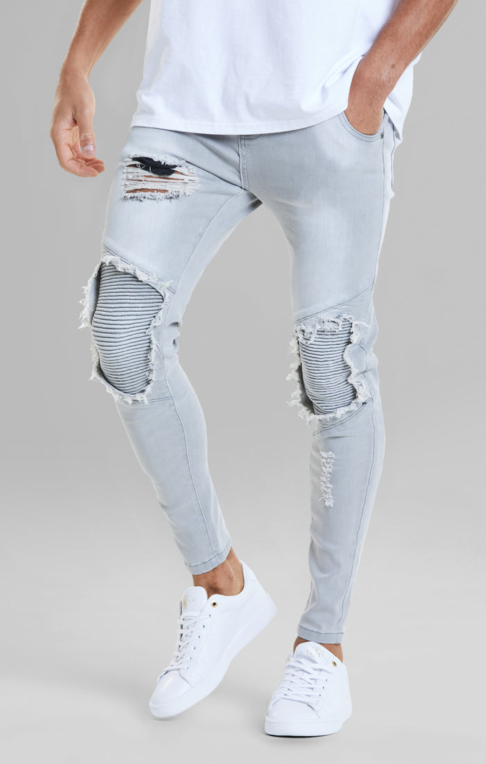 Grey Washed Distressed Biker Jean (1)
