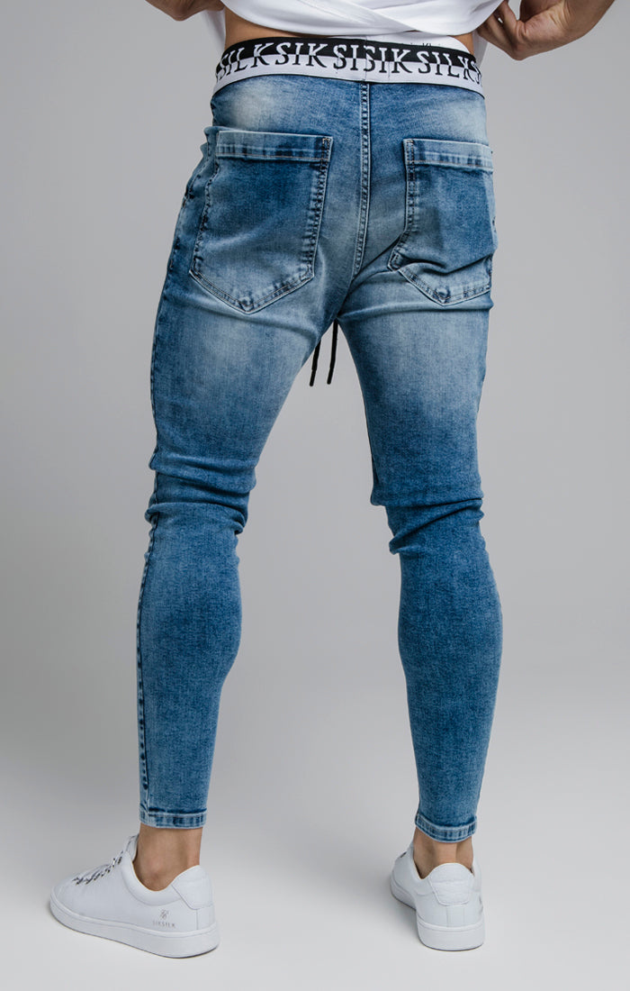 Blue Distressed Elasticated Jean (2)