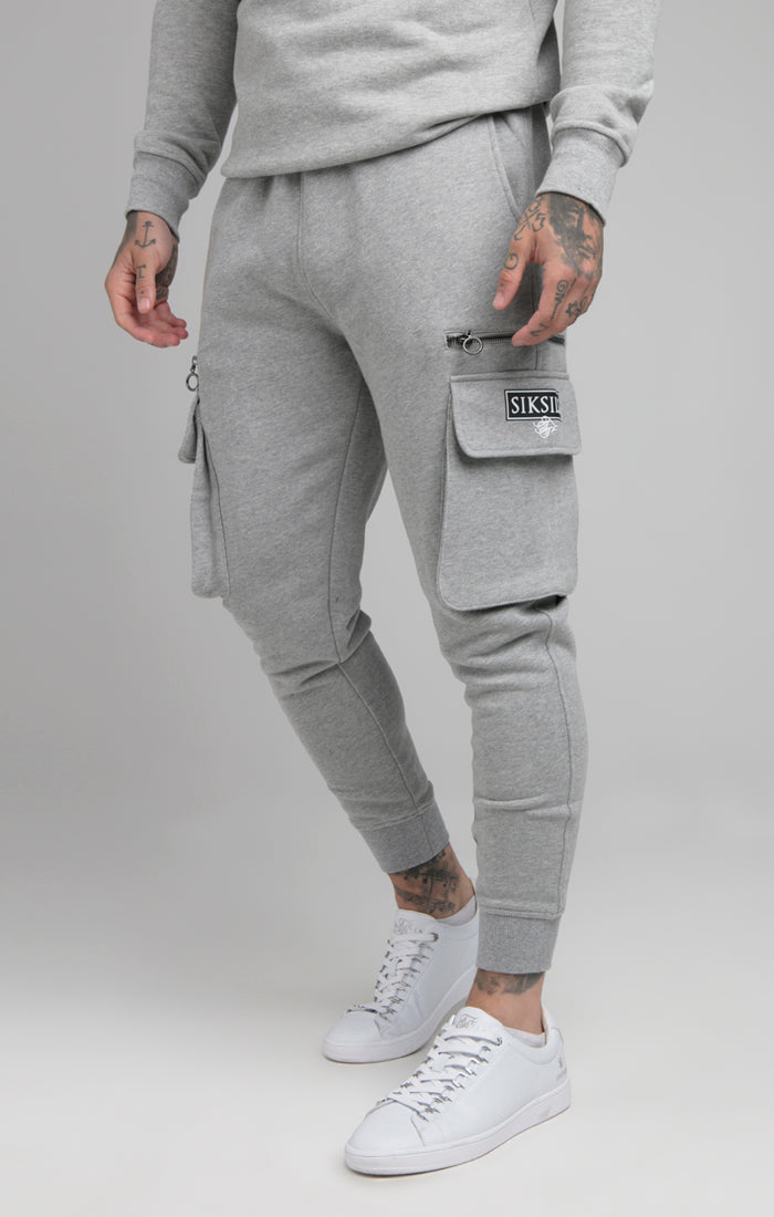 Grey Cuffed Cargo Jogger