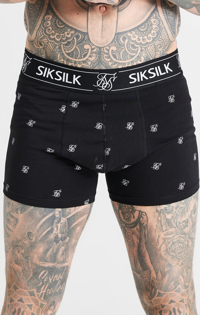 White
                    
                         Black And Grey Pack Of 3 Logo Boxers (15)