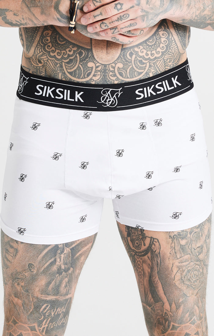 White
                    
                         Black And Grey Pack Of 3 Logo Boxers (16)