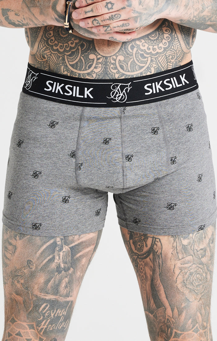 White
                    
                         Black And Grey Pack Of 3 Logo Boxers (17)