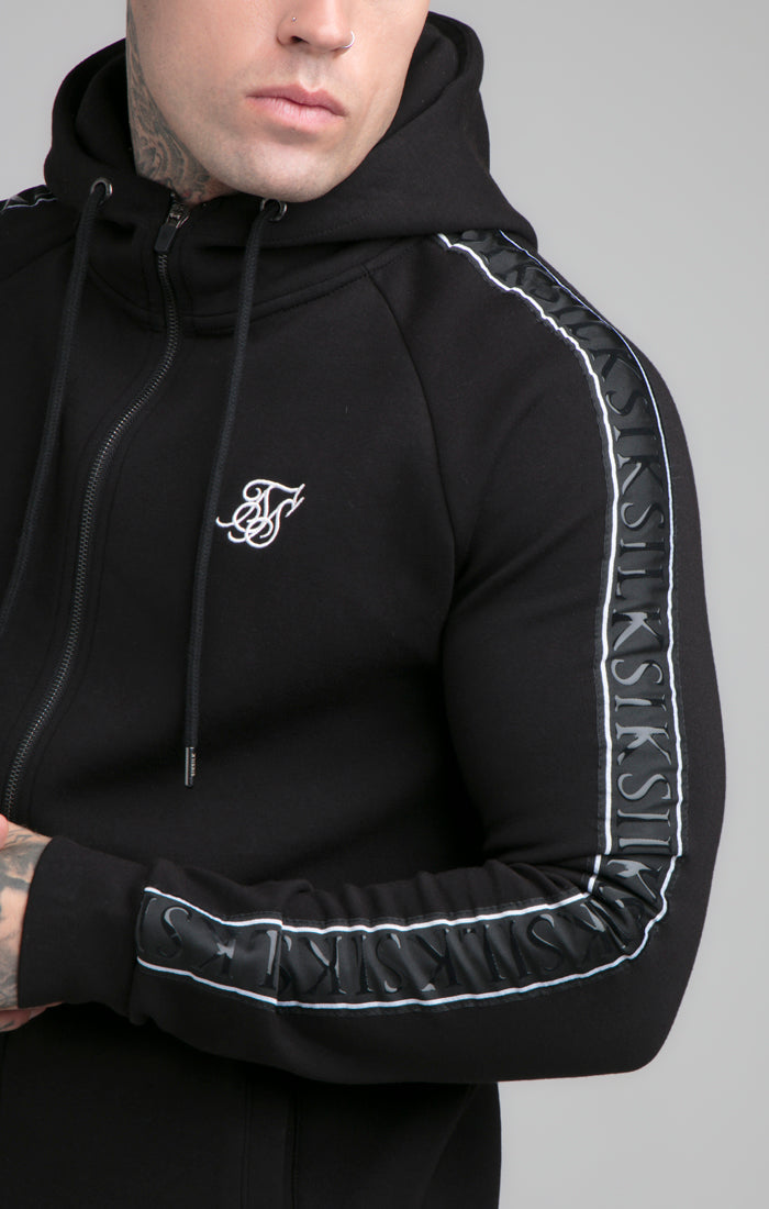 Black Impact Tape Through Hoodie (1)
