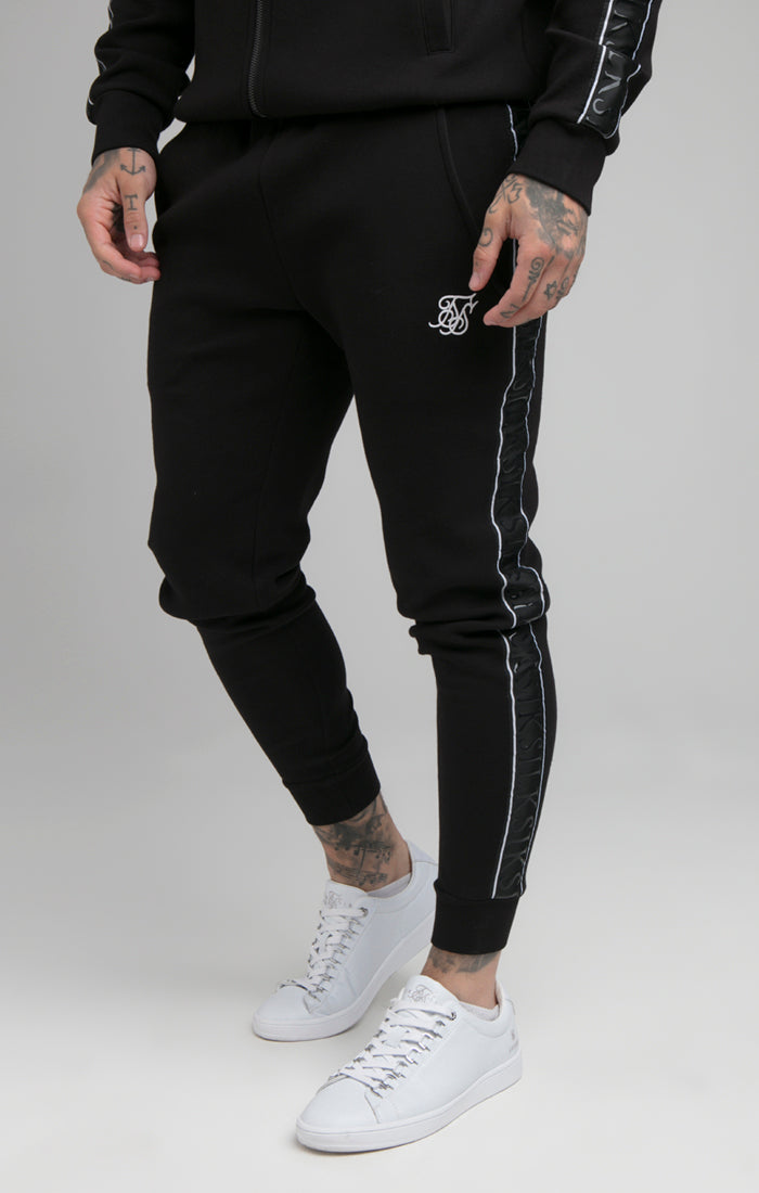 Black Impact Tape Fitted Jogger