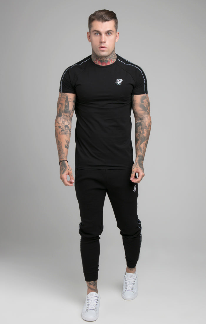 Black Raglan Muscle Fit T-Shirt (4)