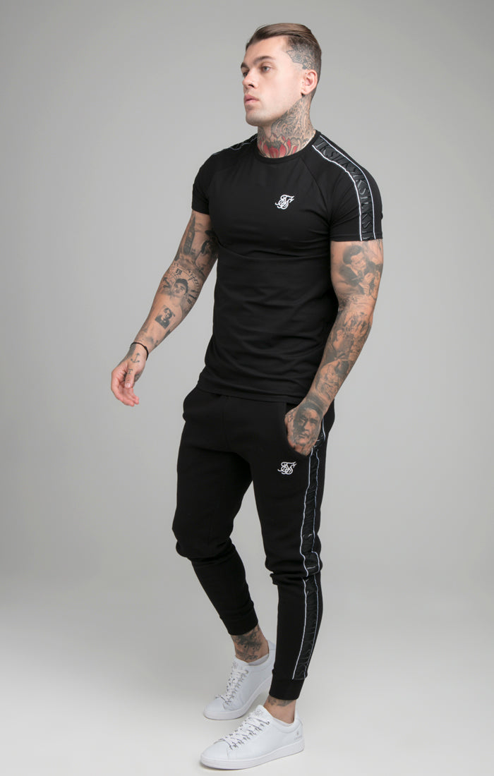 Black Raglan Muscle Fit T-Shirt (2)