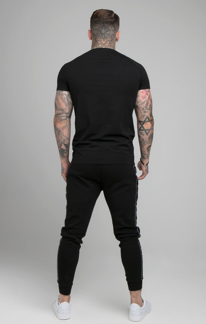 Black Raglan Muscle Fit T-Shirt (6)