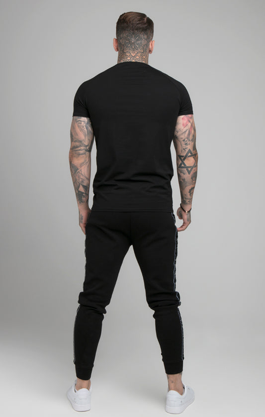 Black Raglan Muscle Fit T-Shirt