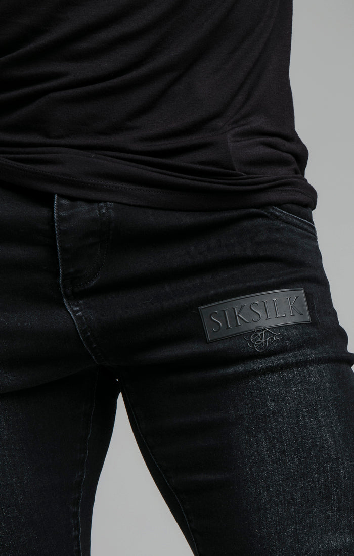 SikSilk Skinny Embossed Print Jeans - Black (4)
