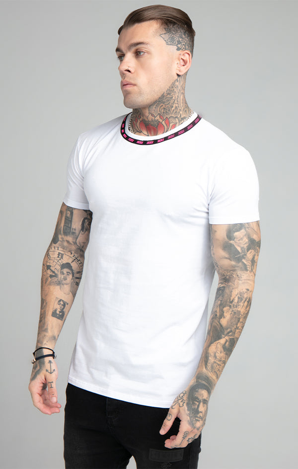 White Logo Muscle Fit T-Shirt