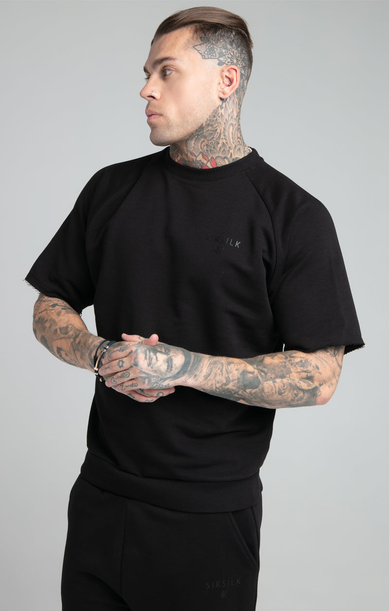 Black Relaxed Crew Sweatshirt
