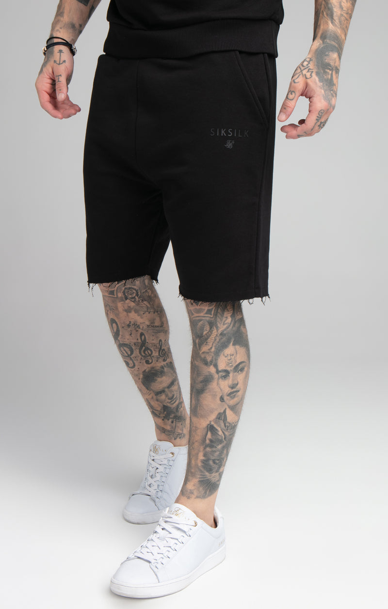 Black Relaxed Crew Short