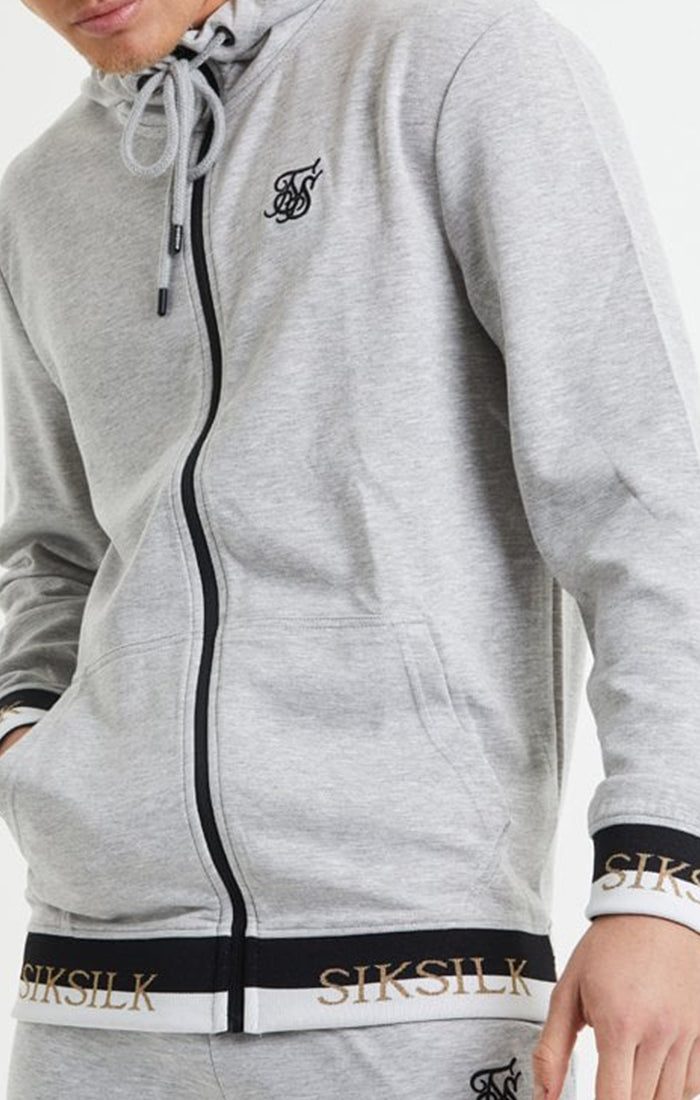 Grey Marl Zip-Thru Funnel Hoodie (1)