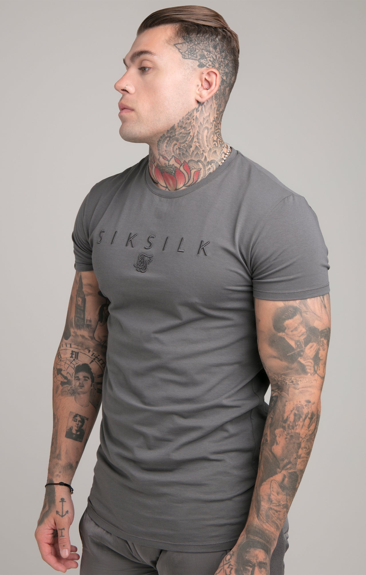 SikSilk Hybrid Pro Gym Tee - Dark Grey