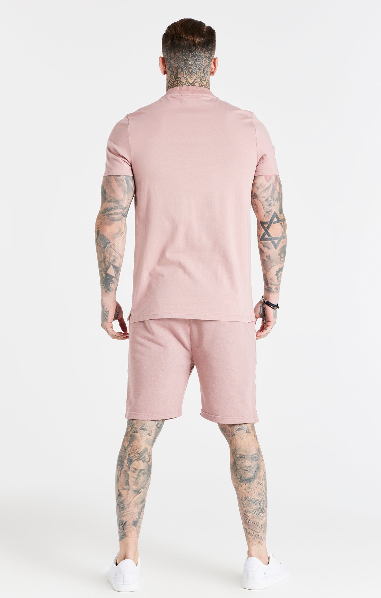 Dusty Pink Smart Baseball Collar T-Shirt (4)