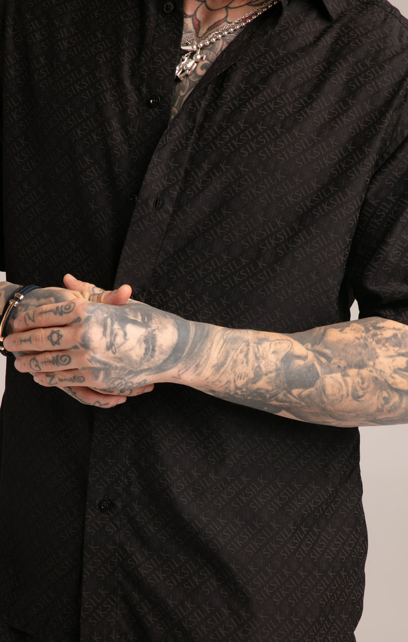 Black Print Resort Shirt (1)