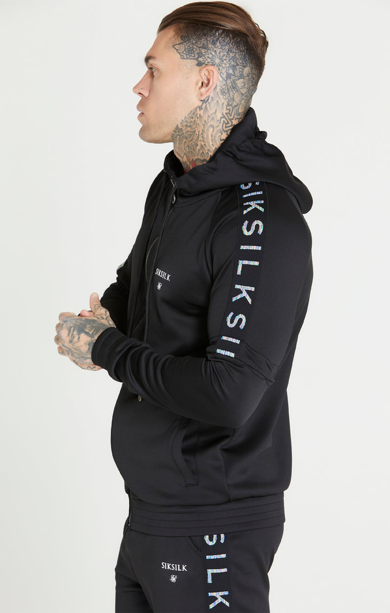 Black Rainbow Tape Overhead Hoodie