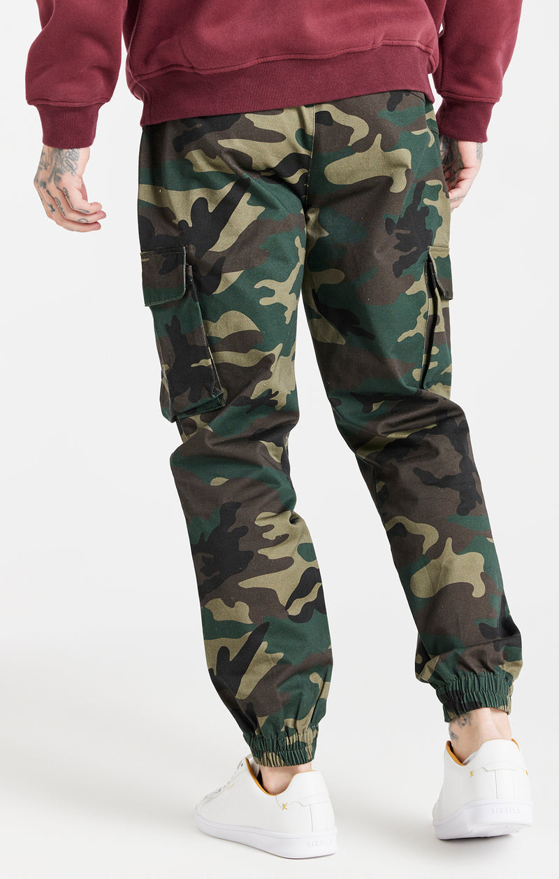 100% Silk rolled cargo in Charcoal Camo
