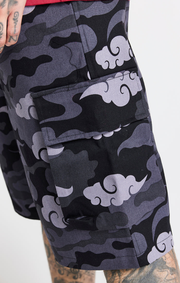 Steve Aoki x SikSilk Black Cargo Short (2)