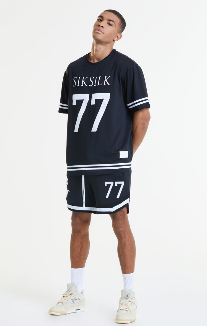 SikSilk X Steve Aoki Mesh Baseball Tee - Black & White (3)
