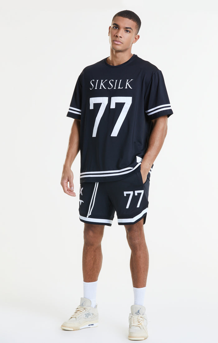 SikSilk X Steve Aoki Mesh Baseball Short - Black & White (1)