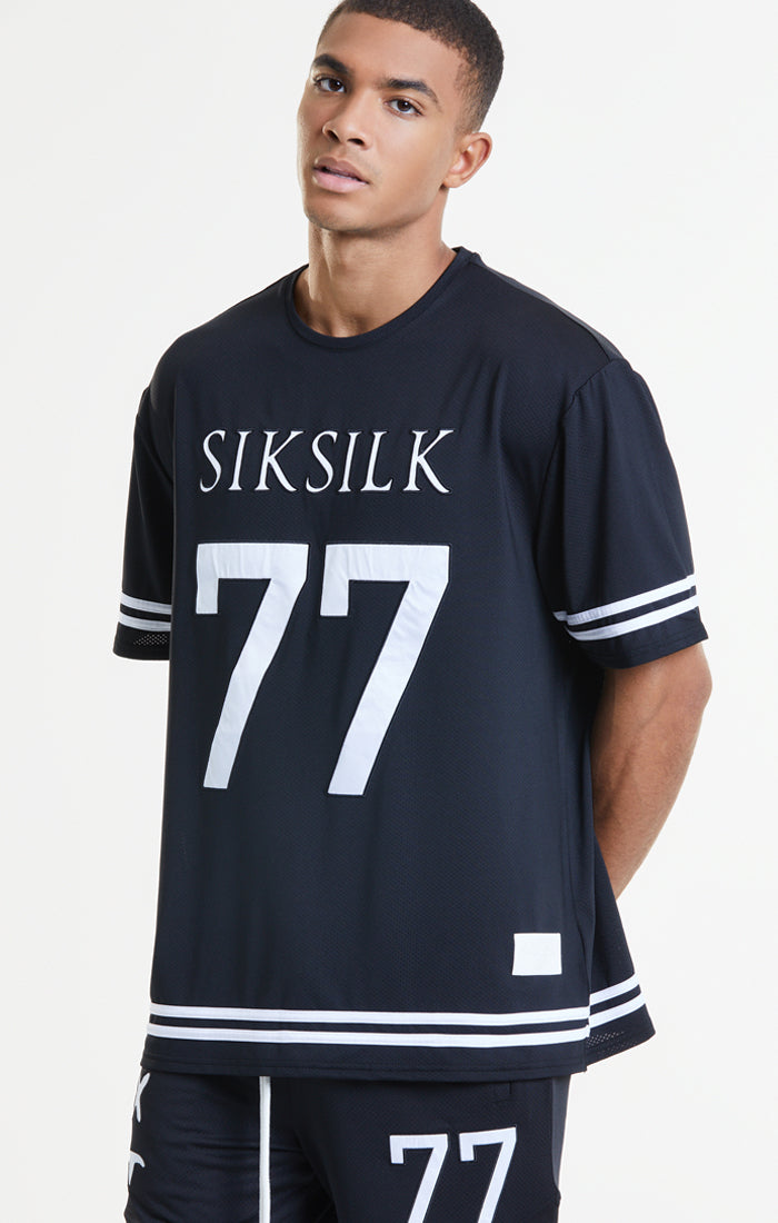 SikSilk X Steve Aoki Mesh Baseball Tee - Black & White (4)
