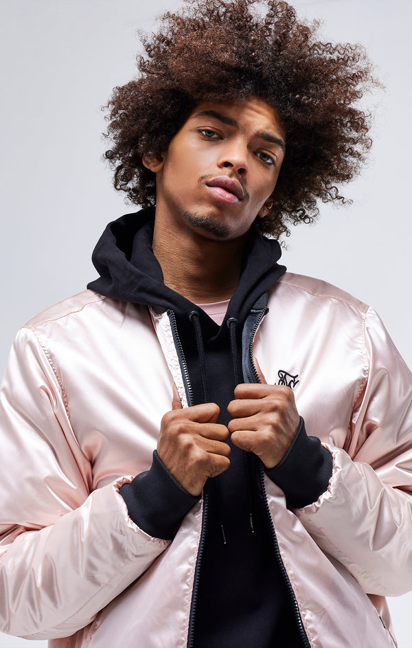 Pink And Black Reversible Bomber