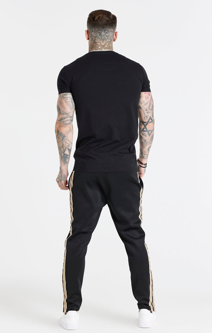 Load image into Gallery viewer, Black Gold Badge Muscle Fit T-Shirt (3)
