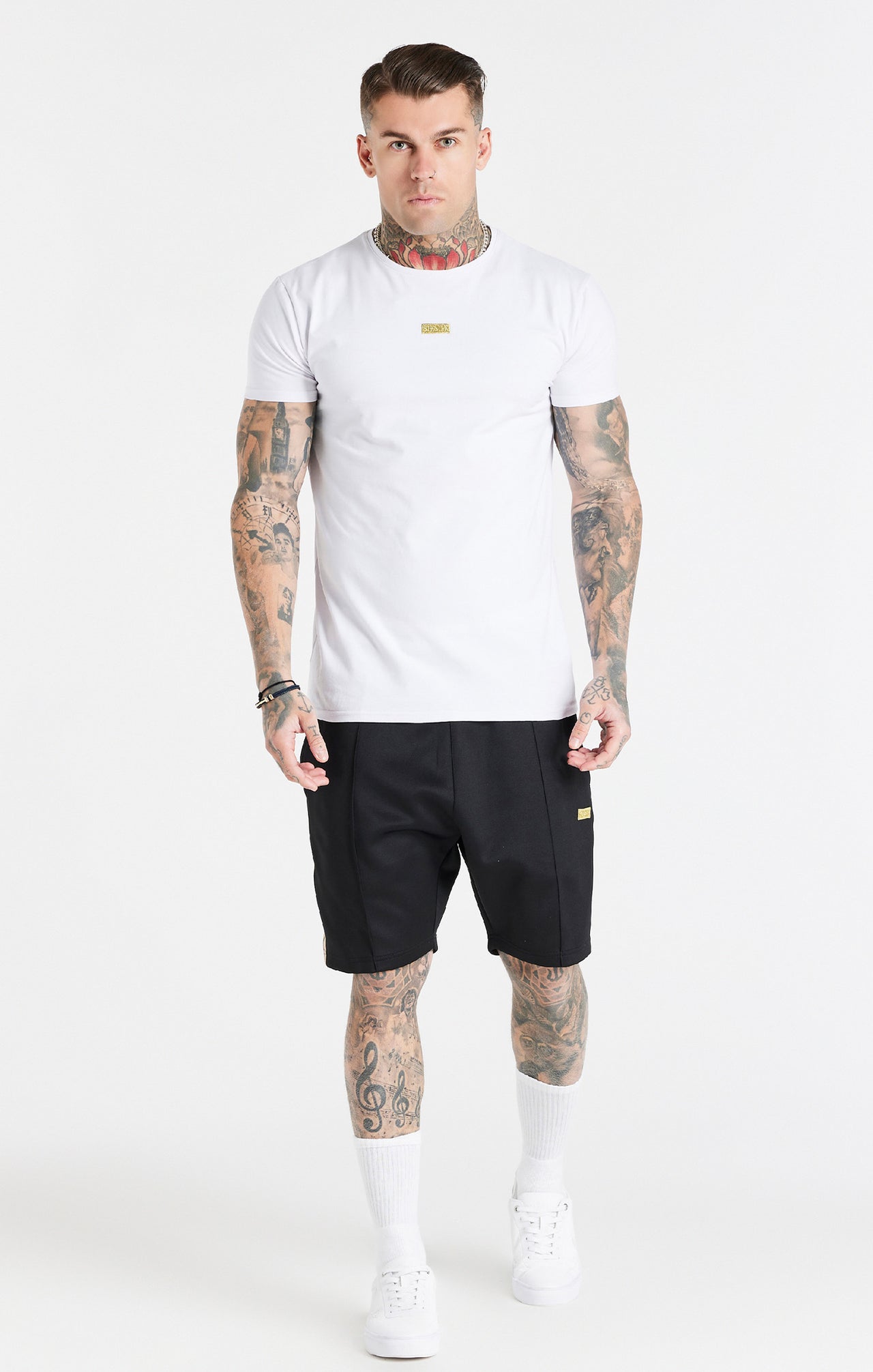 White Gold Badge Muscle Fit T-Shirt (2)