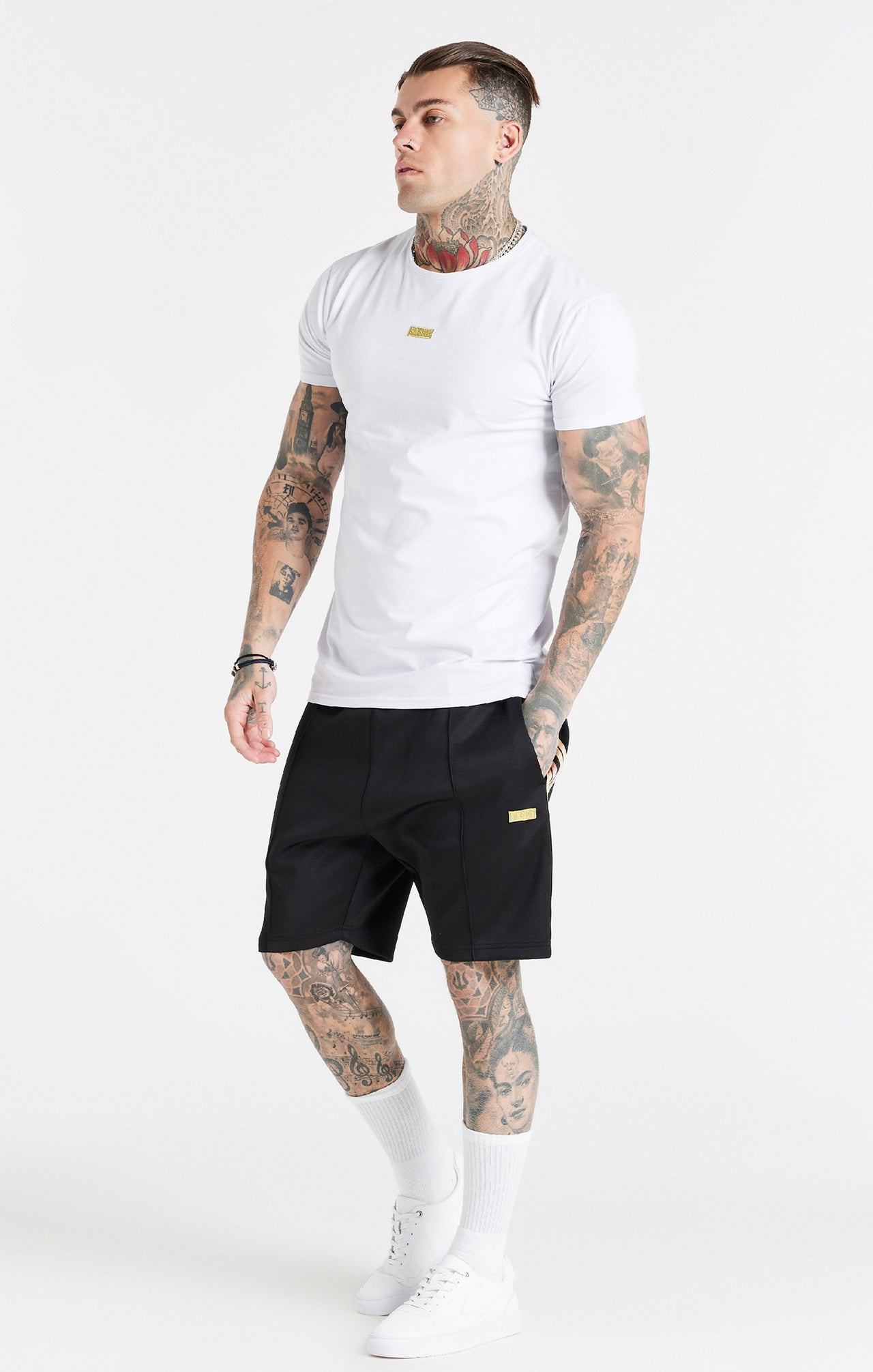 White Gold Badge Muscle Fit T-Shirt (3)
