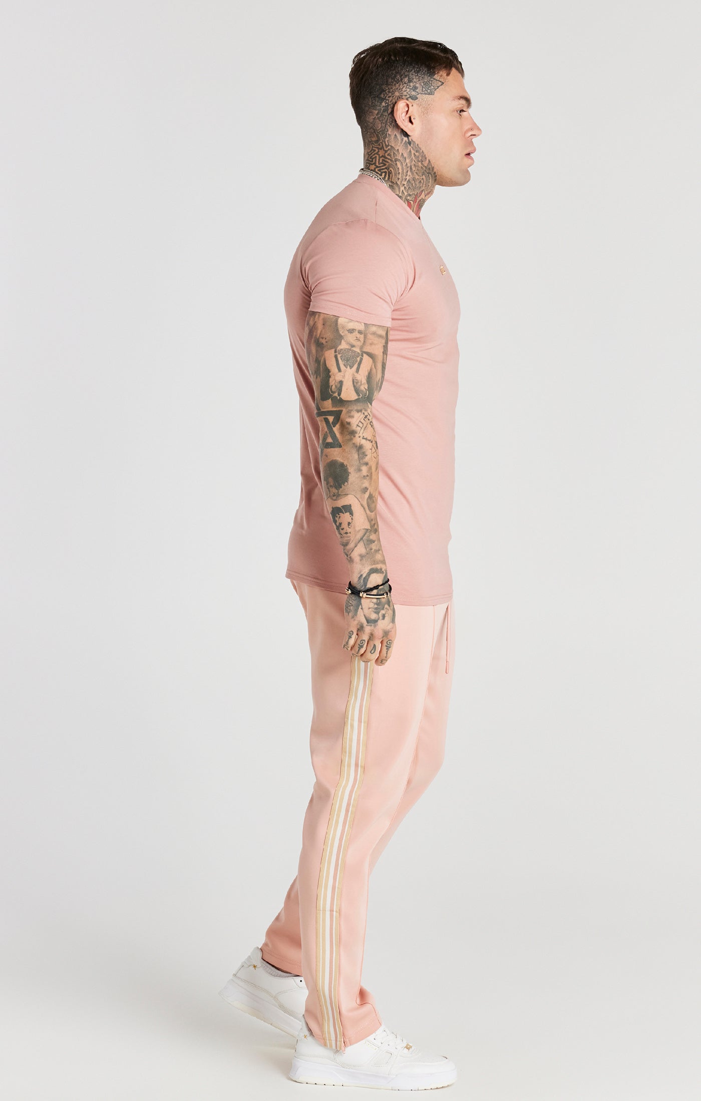 Load image into Gallery viewer, Pink Gold Badge Muscle Fit T-Shirt (3)