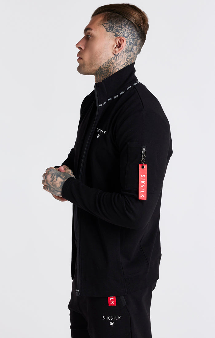 Black Flight Funnel Zip Through Hoodie (1)