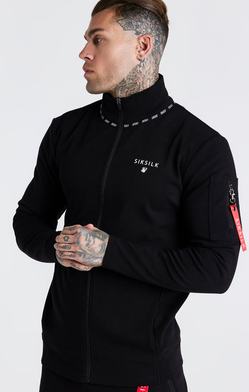 Black Flight Funnel Zip Through Hoodie