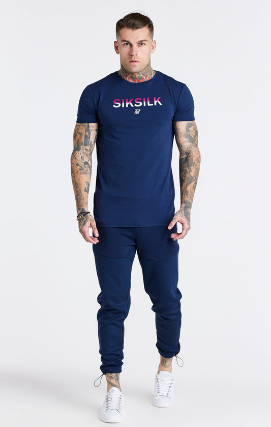 Navy Print Muscle Fit T-Shirt
