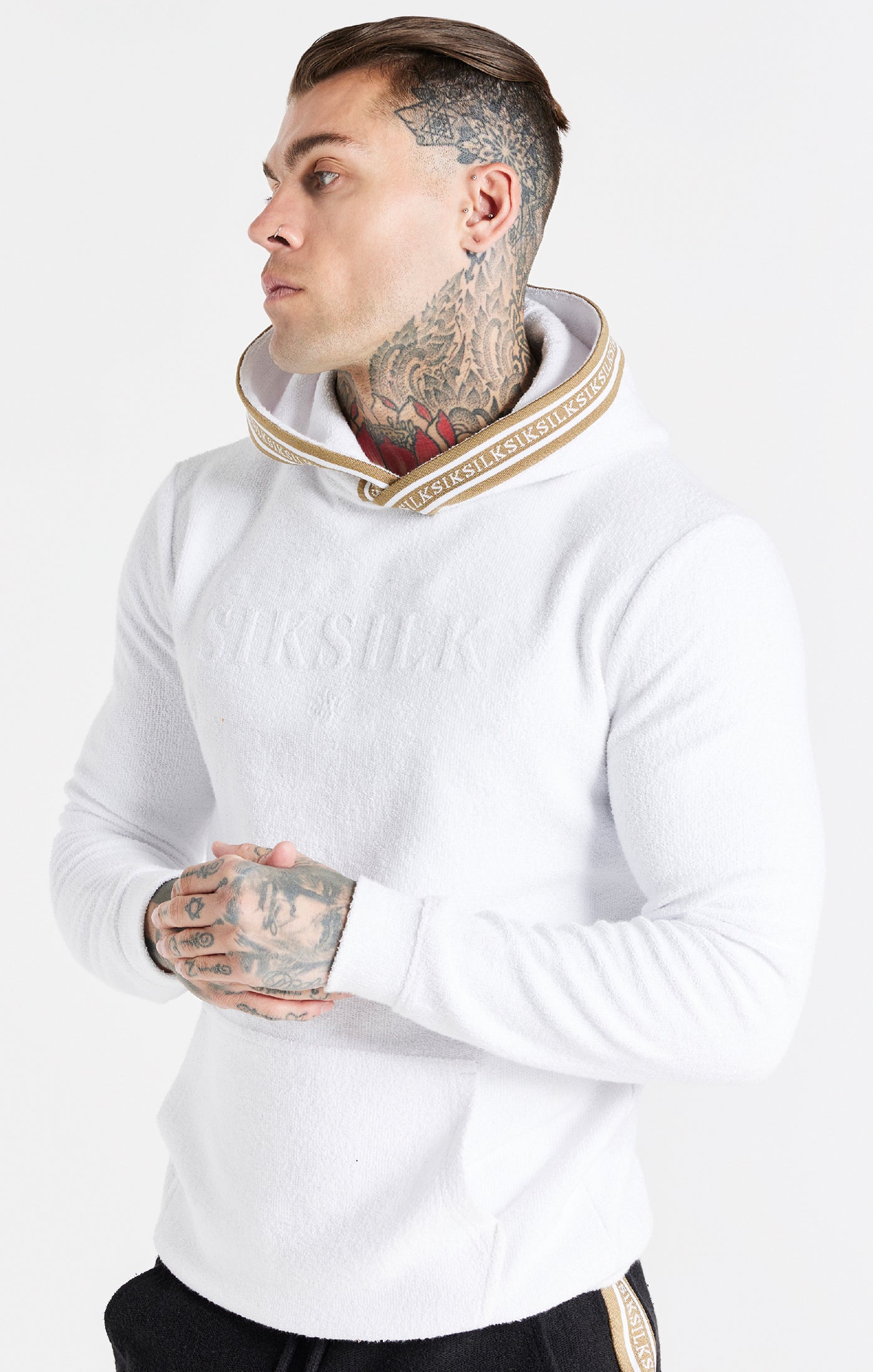 Load image into Gallery viewer, White Eminent Loop Back Overhead Hoodie
