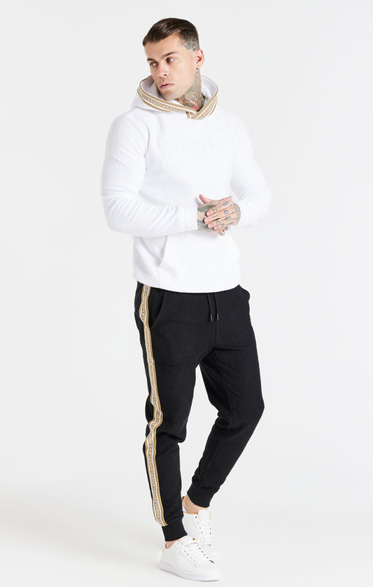 White Eminent Loop Back Overhead Hoodie