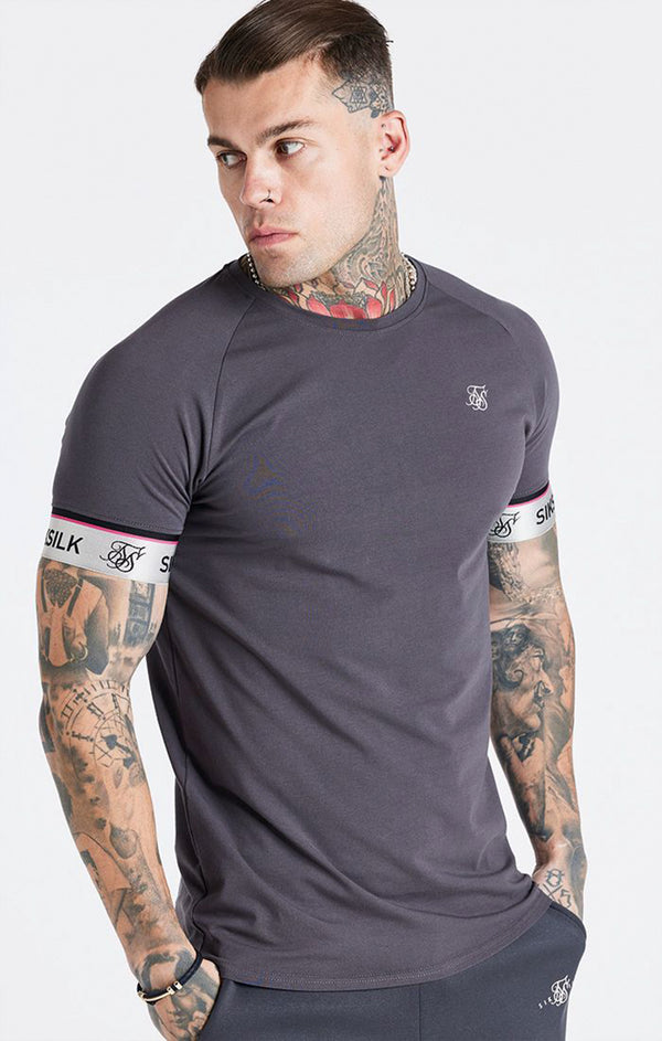 Grey Marl Tape Elastic Cuff T-Shirt