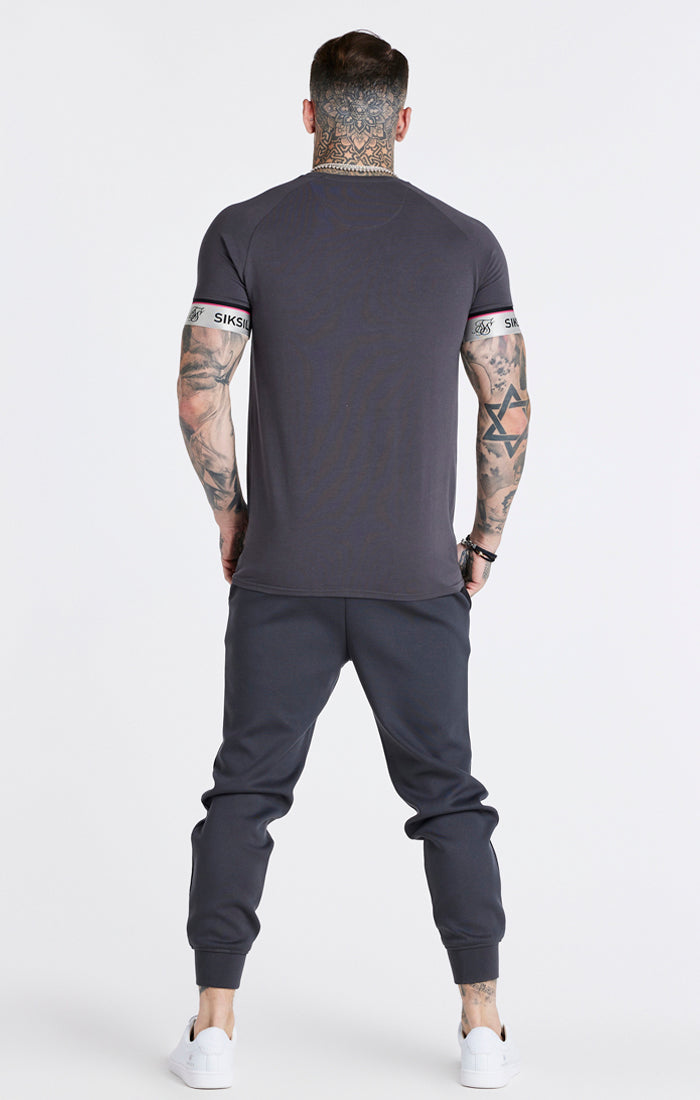 Grey Marl Tape Elastic Cuff T-Shirt (8)