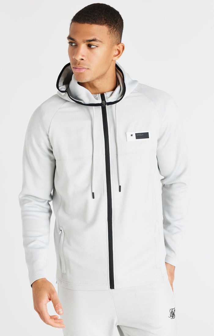 Grey Agility Ripstop Zip Through Hoodie (1)