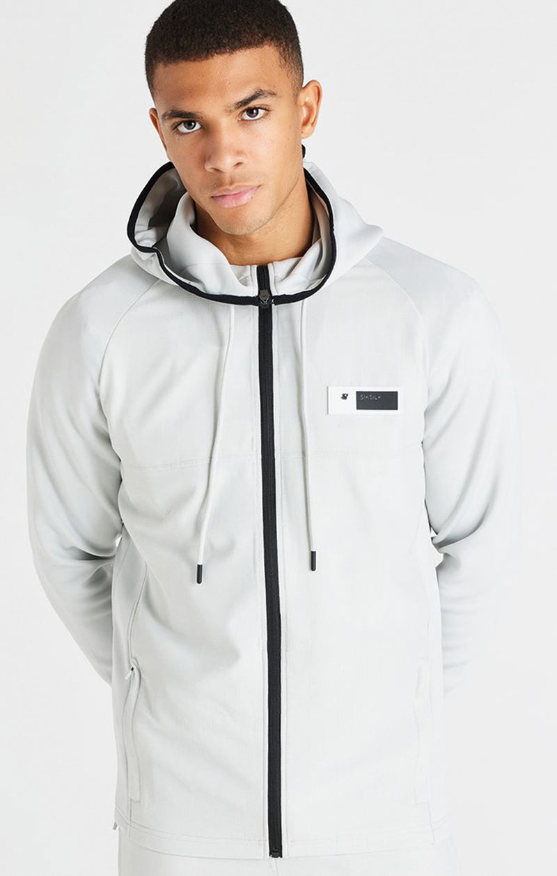Grey Agility Ripstop Zip Through Hoodie