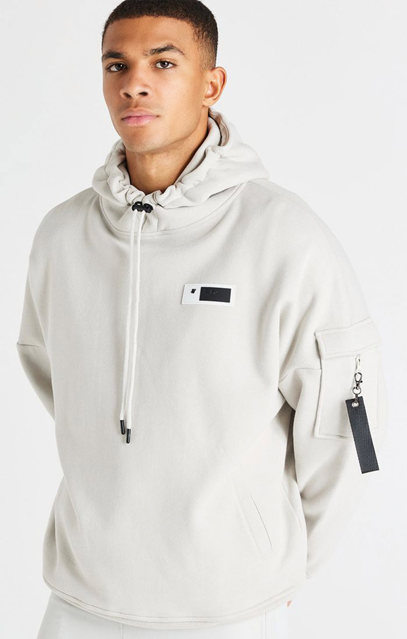 Grey Toggle Cord Oversized Hoodie