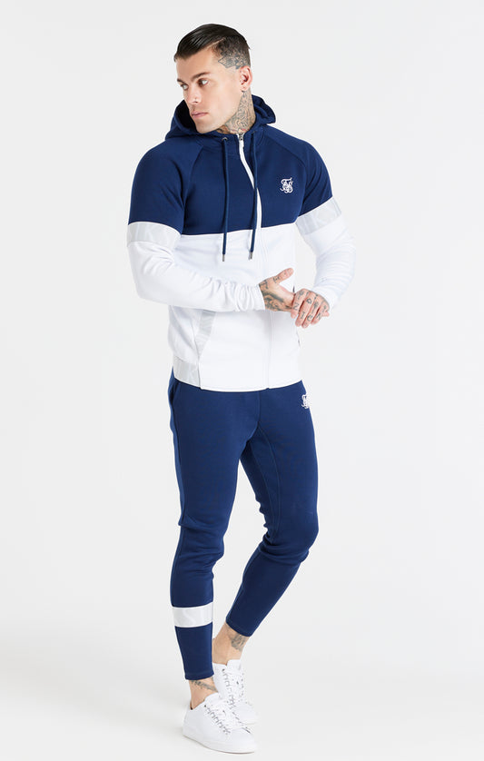 White Dynamic Zip Through Hoodie