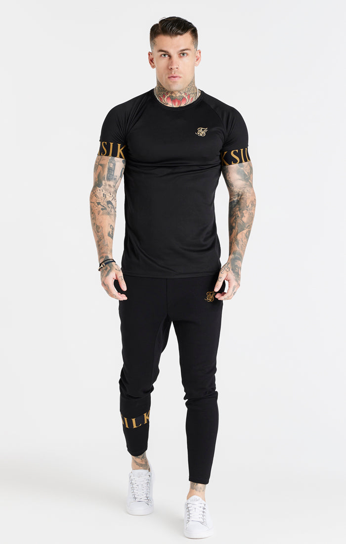 Black And Gold Elastic Cuff T-Shirt (3)