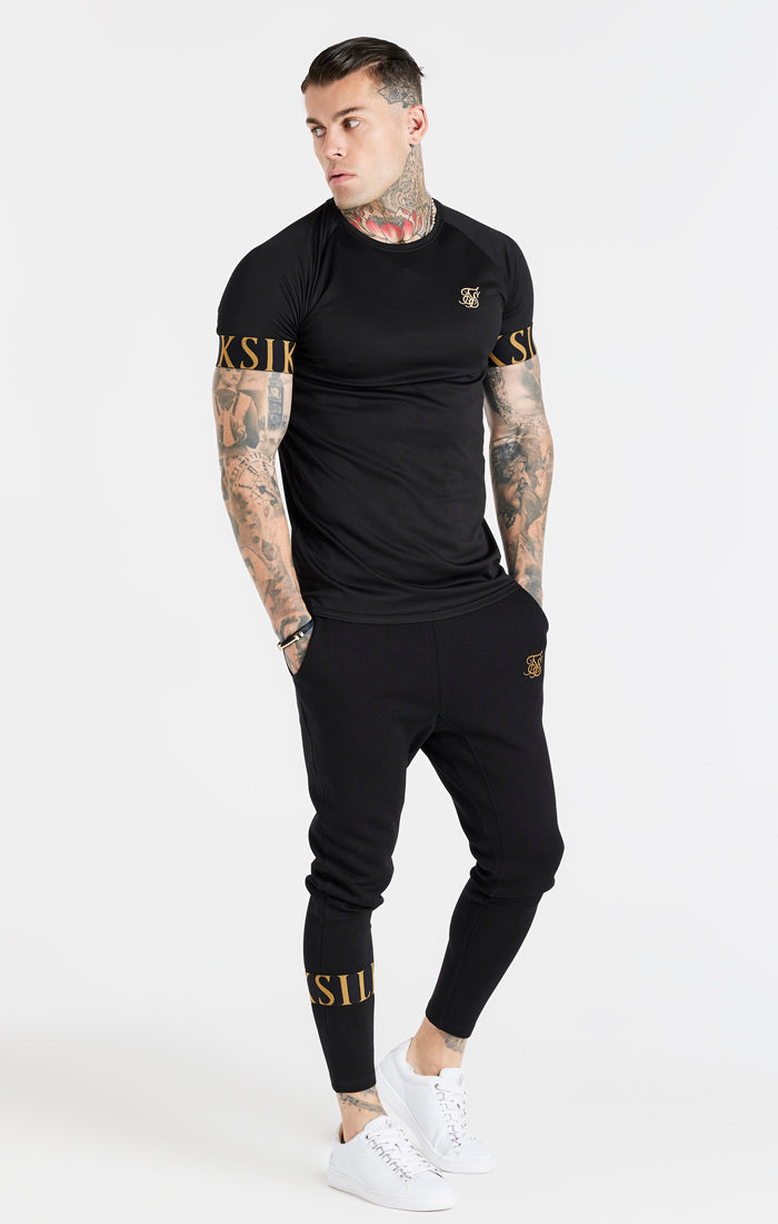 Black And Gold Elastic Cuff T-Shirt (4)