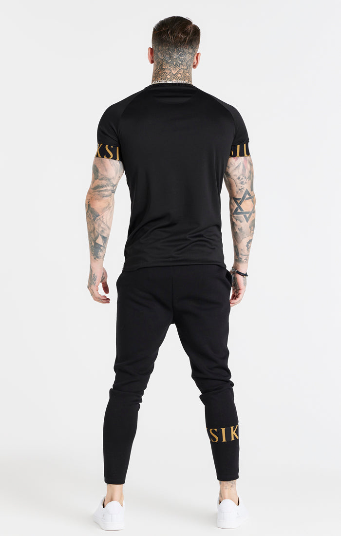 Black And Gold Elastic Cuff T-Shirt (5)