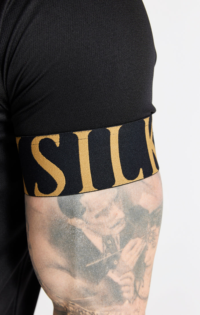 SikSilk - NEW IN! Shop the SikSilk Baseball Jersey in Black & Gold - styled  with a SikSilk Tech Tee and Black Denims! All available at www.siksilk.com  🔎SS-14453 online  #siksilk #followthemovement #