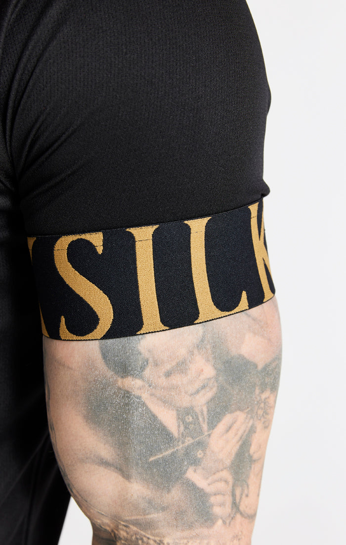 Black And Gold Elastic Cuff T-Shirt (2)