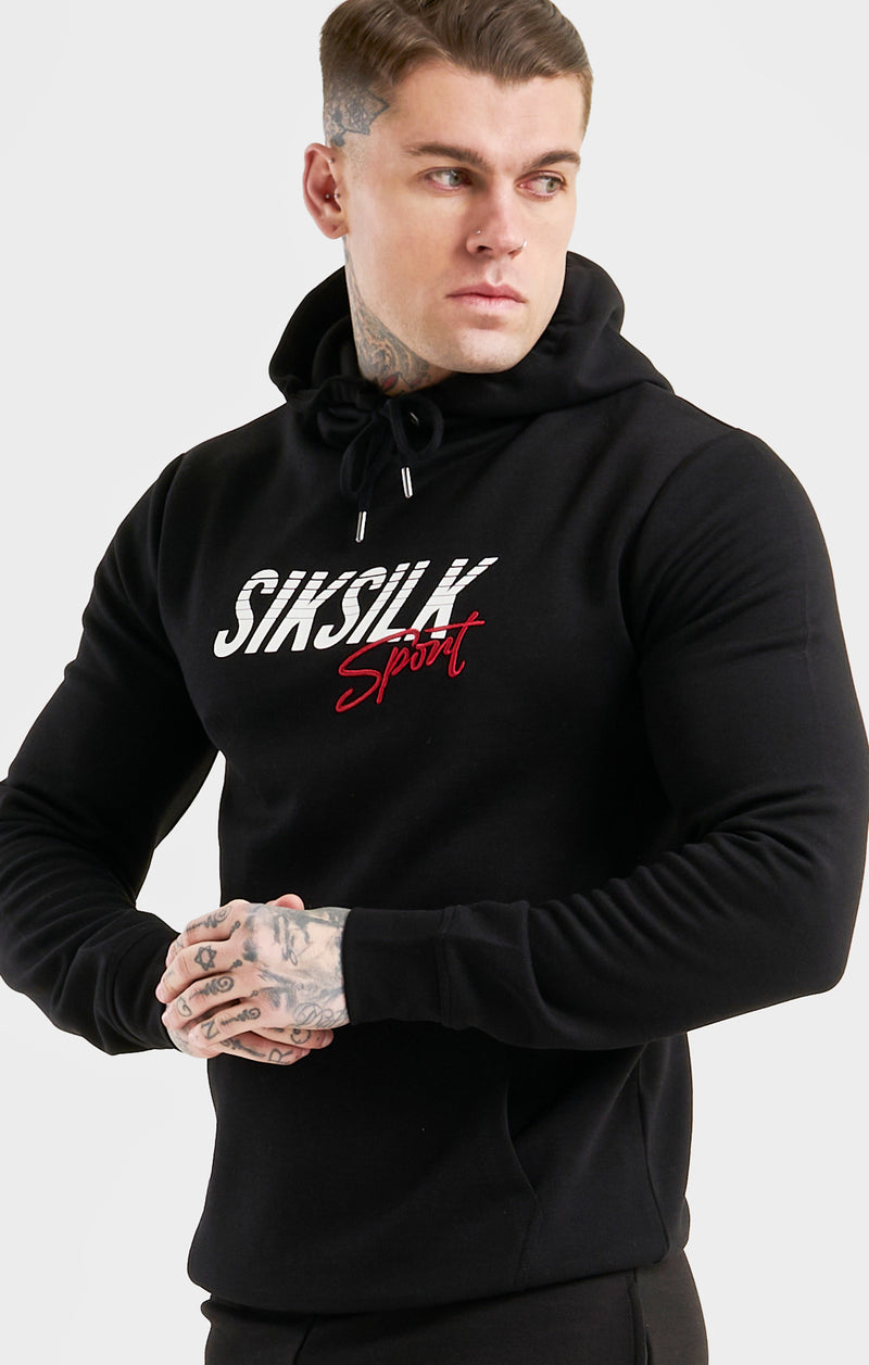 Black Sports Overhead Hoodie