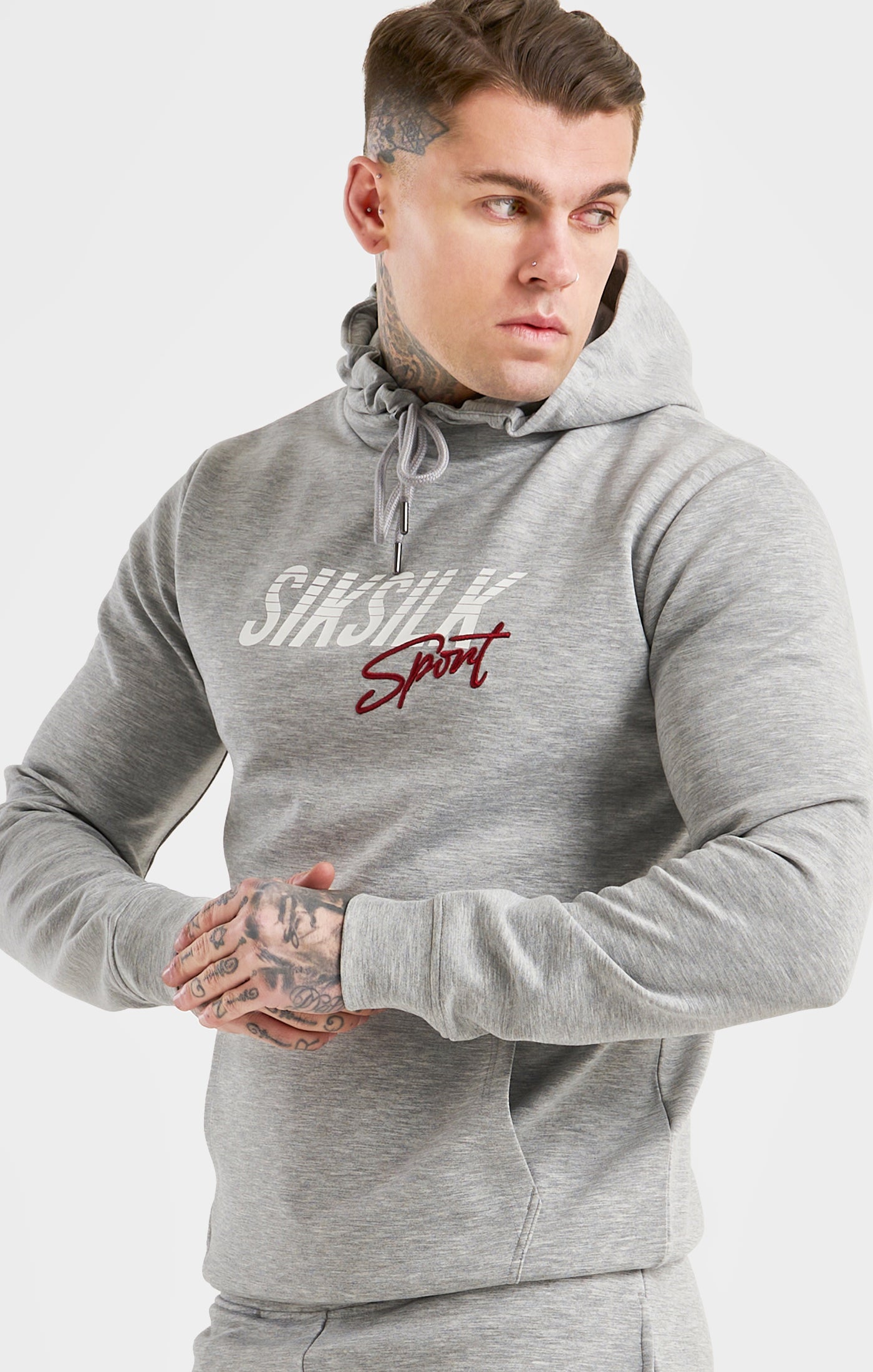 Load image into Gallery viewer, SikSilk Overhead Basic Sports Hoodie - Grey Marl
