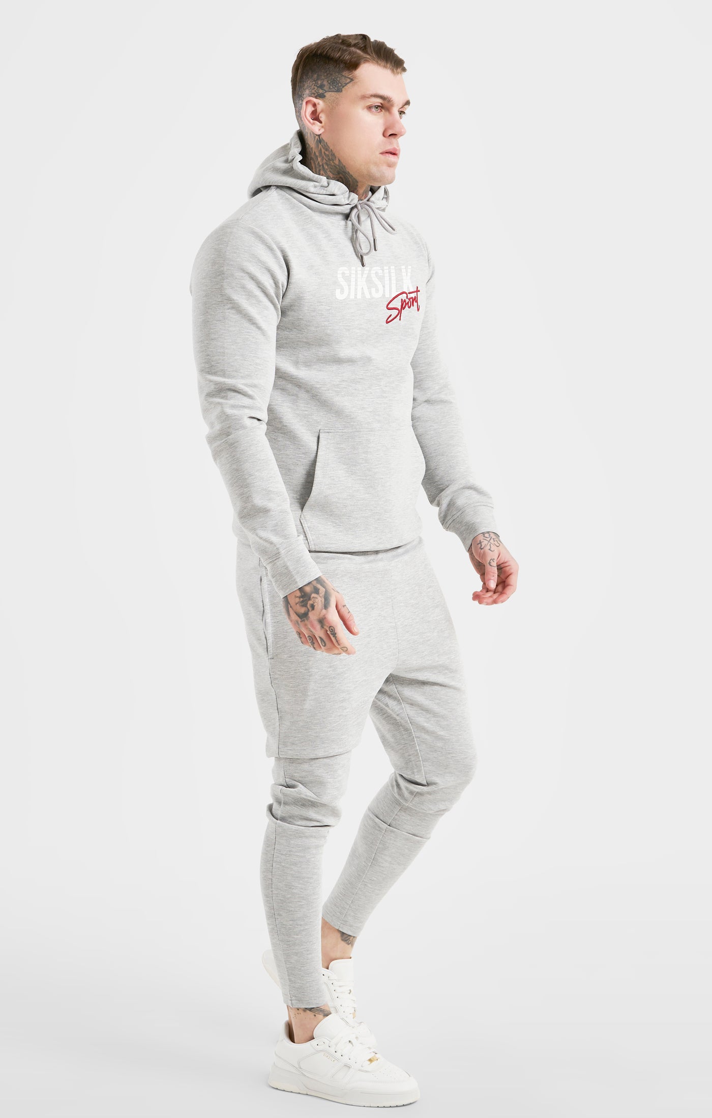 Load image into Gallery viewer, SikSilk Overhead Basic Sports Hoodie - Grey Marl (3)